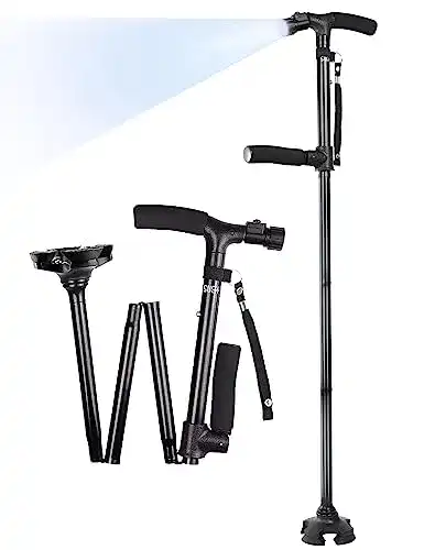 Gehstock SueH Design Klappbar, mit LED-Licht, höhenverstellbar