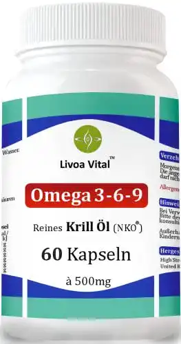 Omega-3-Kapseln Livoa Vital NKO Krillöl Omega 3-6-9 Kapseln
