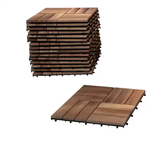 Holzfliesen Balkon SAM 27er Spar-Set Terrassenfliesen 05, Akazie
