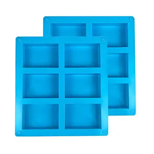 Seifenform BluVast Silikon, 2 Stück von 6 Rechtecken