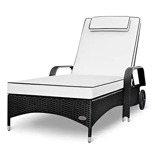 Strandliege mit Rollen RS Trade ‘Imola XXL’ Outdoor Polyrattan