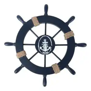 Steuerrad rosenice Schiff-, Holz, Maritimes Dekor, Holz, dunkelblau