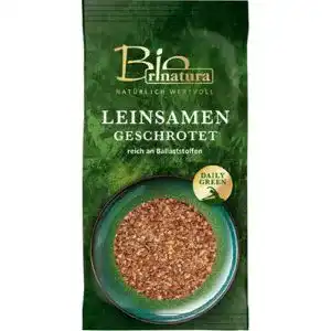 Leinsamen Bio rinatura NATÜRLICH WERTVOLL geschrotet, 250g