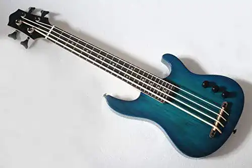 Bass-Ukulele MUSOO Mini 4String Ukulele Bass Gitarre in blau