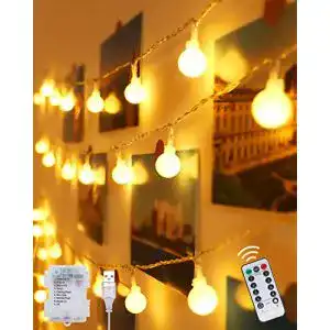 Lichterkette kolpop Kugeln, 80LED Batterie 8 Modus USB