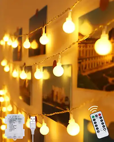 Lichterkette kolpop Kugeln, 80LED Batterie 8 Modus USB