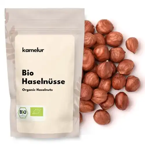 Haselnüsse Kamelur 1kg naturbelassene, ganze Bio Haselnuss