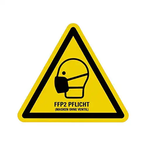 Maskenpflicht-Aufkleber FFP2 MBS-SIGNS Aufkleber Warnzeichen
