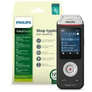 Diktiergerät Philips VoiceTracer DVT2810 Audiorecorder Aufnahmegerät digitales mit Schreibfunktion