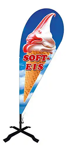 Beachflag felixflaggen Softeis, ca. 240 cm hoch, BMF332-K