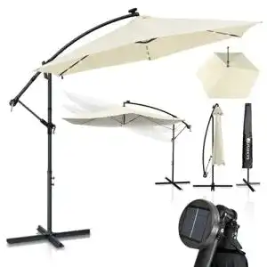 Sonnenschirm mit Ständer Juskys Ampelschirm Brazil 300 cm LED