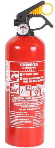 Auto-Feuerlöscher EXDINGER Feuerlöscher Pulver ABC 1kg Manometer + Halterung