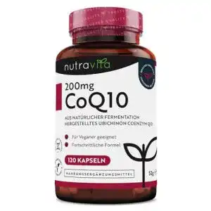 Coenzym Q10 Nutravita 200mg, 120 vegane Kapseln, hochdosiert