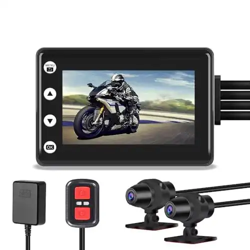 Dashcam Motorrad VSYSTO Motorrad Kamera 1080p Doppellinse