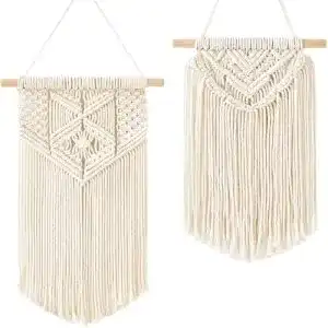 Makramee-Wandbehang Mkouo 2 Pcs Makramee Wandbehang