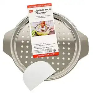 Spätzlesieb vom Pullach Hof Edelstahl mit Schaber, Anleitung