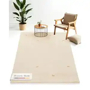 Gabbeh-Teppich carpetfine Wollteppich Uni Beige 60×90 cm