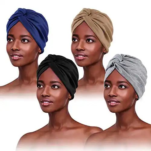 Turban PHOGARY 4 Stücke für Damen,Verknotet Tuch