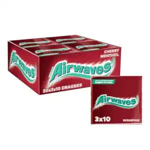 Kaugummi AirWaves Cherry Menthol 20 x 3 x 10 Dragees
