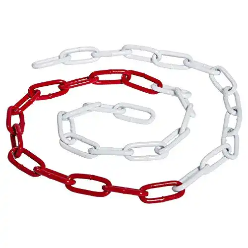 Absperrkette Metall KA 10 m Absperrkette – Stahl – rot/weiß
