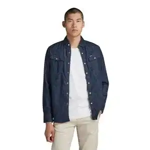Jeanshemd Herren G-STAR RAW Unisex 3301 Slim Shirt, Blau