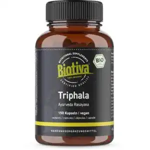 Triphala Biotiva Bio 150 Kapseln, 500mg je Kapsel, 75 Tage Dosis