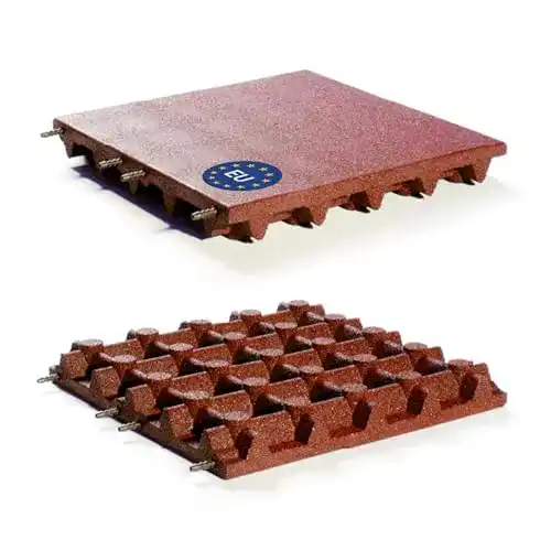 Fallschutzmatten Gartenpirat 50×50 cm Stärke 65 mm Farbe rot