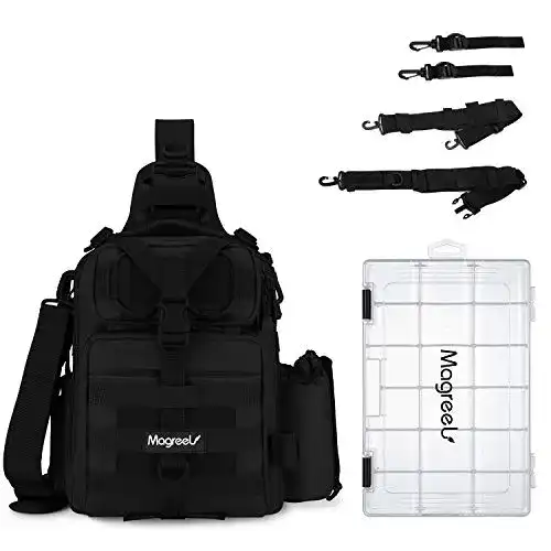 Angelrucksack mit Rutenhalter Gonex mit Angelkoffer