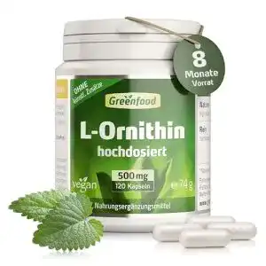 L-Ornithin Greenfood, 500mg, hochdosiert