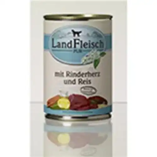 LandFleisch-Hundefutter Landfleisch Rinderherzen & Reis, 12x