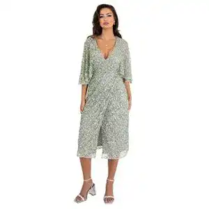Cocktailkleid Maya Deluxe Womens Midi Dress Ladies Sequin