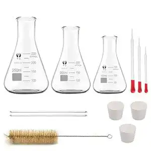 Erlenmeyerkolben JESSTOLO Glas Set, 250ml 200ml 150ml Konisch
