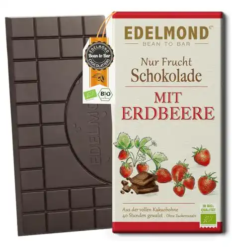 Edelmond-Schokolade Edelmond Nur Frucht Erdbeer Schokolade