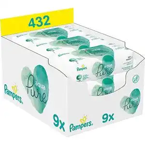 Feuchttücher Pampers Aqua Pure Baby, 9 x 48 Tücher