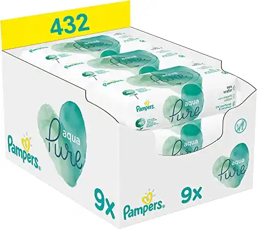 Feuchttücher Pampers Aqua Pure Baby, 9 x 48 Tücher