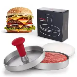 Burgerpresse Blumtal mit 50 Blatt Backpapier, Aluguss