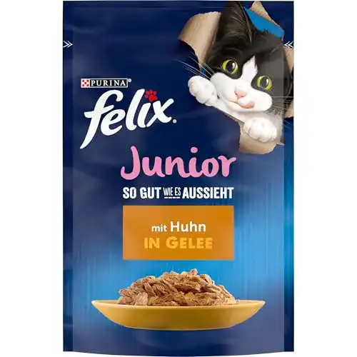 Kitten-Nassfutter FELIX So gut wie es aussieht Junior Gelee, Huhn