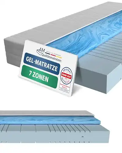 Rollmatratze 140 x 200 cm AM Qualitätsmatratzen, Gelschaum, H3