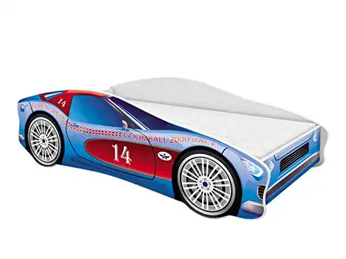 Autobett ACMA Kinderbett Auto Junior mit Lattenrost u. Matratze