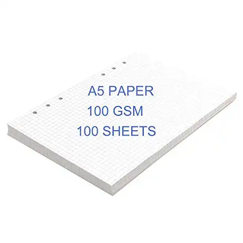 A5-Papier ThxMadam A5 Papier 6 Loch Kariert Nachfüllpapier
