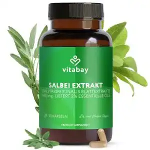 Salbei-Kapseln vitabay Salbei Extrakt (Salvia officinalis) 1900 mg