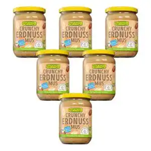 Erdnussmus Rapunzel Bio Crunchy mit Salz 6 x 500 g