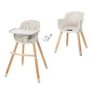Roba-Kinderstuhl roba 2in1 Hochstuhl ‘StyleUp wood’ grau