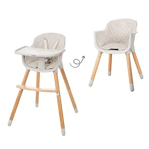 Roba-Kinderstuhl roba 2in1 Hochstuhl ‘StyleUp wood’ grau