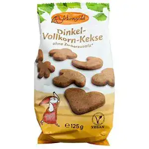 Vegane Kekse Birkengold Dinkel-Vollkorn-Kekse, 125 g