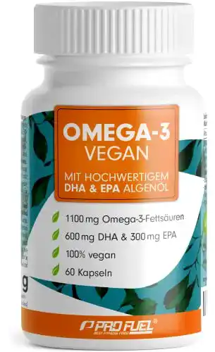 Algenöl ProFuel Omega-3 vegan [1.100 mg], hochdosiert, 60 Kaps.