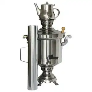 Samowar Legro Russischer/Türkischer Edelstahl Holzkohle 5 Liter