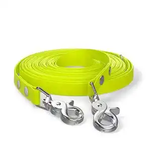 Schleppleine 10 m SNOOT, 2 Karabiner & D-Ring, Neon-Gelb