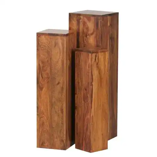 Holzsäule FineBuy Möbel zum Wohlfühlen FineBuy Beistelltisch 3er