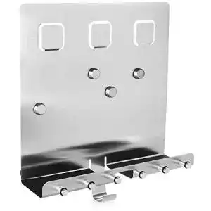Schlüsselbrett com-four ® Edelstahl Schlüsselleiste mit Ablage